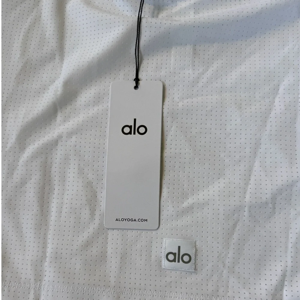 ALO Yoga Mesh Cropped Mirage Tee - Picture 4 of 11